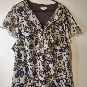 Super Cute Brown & Green Blouse